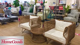 HOMEGOODS FURNITURE ARMCHAIRS SOFAS TABLES PATIO FURNITURE SHOP WITH ME SHOPPING STORE WALK THROUGH