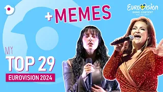 Eurovision 2024 | My TOP 29 (with MEMES) | New: 🇷🇸 SERBIA and 🇮🇸 ICELAND