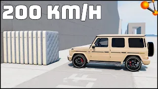 10 MATTRESS vs Mercedes G63! 200 Km/H CRASH TEST! - BeamNg Drive