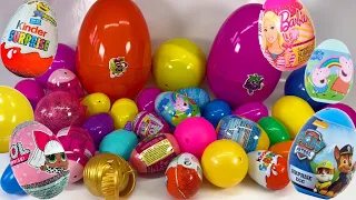 ASMR UNBOXING 34 MYSTERY SURPRISE EGGS oddly satisfying NO Talking