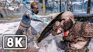 GOD OF WAR Kratos vs Baldur Boss Fight Scene 8K