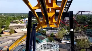 Great America: Batman the Ride / On Ride Front Row POV / May 28, 2015