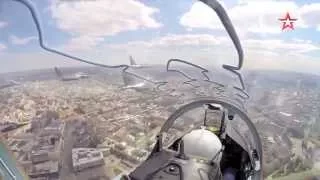 Russia Victory Day Parade 2015  filmed from fighter jets