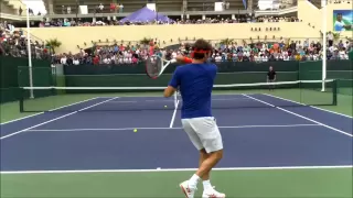 Roger Federer Practice With Tommy Haas Indian Wells 2013