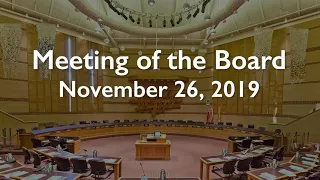 Meeting of the Board - November 26, 2019