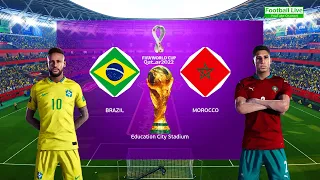 Brazil vs Morocco | FIFA World Cup 2022 Qatar | Neymar vs Hakimi | Full Match HD PES Gameplay