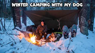 Winter Camping With My Dog And Cooking Gourmet Campfire Food