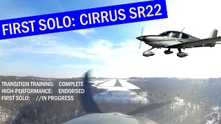 First Solo: Cirrus SR22 - Takeoff and landing (but GO-AROUND first)