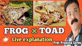 Toad ( Poisonous) Difference between Frog and Toad ( live) By Prof. Prakash Surve ( Moderator )