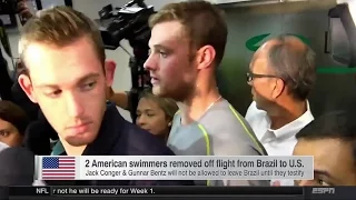 American Swimmers Pulled Off Plane in Brazil (Rio Olympics 2016)