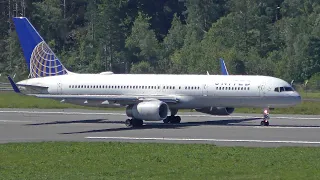 (4K) United Airlines Boeing 757 takeoff at Bergen Airport 28th July 2022