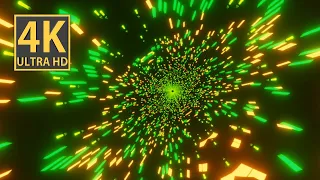 VJ LOOP NEON Green Orange Bokeh Tunnel Abstract Background Video Simple Lines Pattern 4k Screensaver