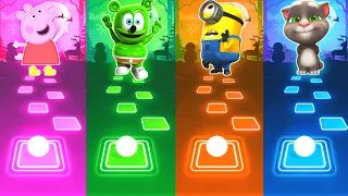 Peppa Pig vs Gummy Bear vs Minions Banana vs Talking Tom | Tiles Hop EDM Rush