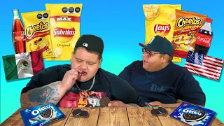 Snacks MEXICANOS VS AMERICANOS. Podrán los G0RD0S mexicanos encontrar la diferencia ?