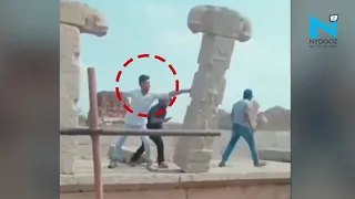 Viral video  Tourists destroy temple ruins of Hampi