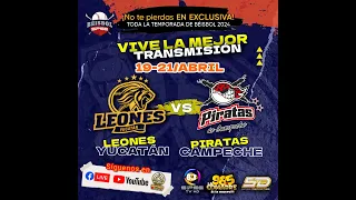 Béisbol Juego 1 Piratas de Campeche Vs. Leones de Yucatán #Vivelo