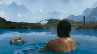 Death Stranding - World's End Miracle Pool Ambiance (ambient music, BB swimming, BB voice, water)