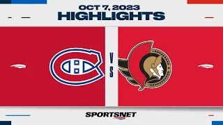 NHL Pre-Season Highlights | Canadiens vs. Senators - October 7, 2023