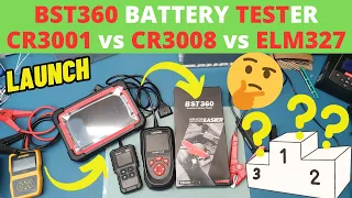 TEST LAUNCH BST360 battery tester + CR3001 vs CR3008 PLUS vs Vgate iCar Pro Bluetooth ELM328 OBD2 BT