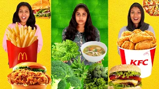 JUNK FOOD VS HEALTHY FOOD CHALLENGE 🤩 | EXTREME FUNNY FOOD CHALLENGE | PULLOTHI