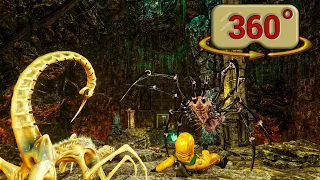 360 / VR Horror Video - Backrooms Cave Level with Scary Monster Spiders - Found Footage - Part 3