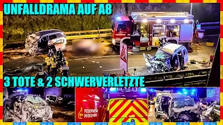 ❌ Unfalldrama auf der A8 ❌ 3 Tote - 2 Schwerverletzte durch Falschfahrer 🚓🚑🚒 [Feuerwehr Pforzheim 🚒]