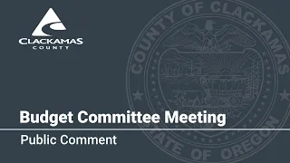 Public Comment - 2024 Budget Committee Meetings