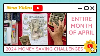 Cash Stuffing Money Saving Challenges for entire month of April - TracEy Monster Savings on Etsy