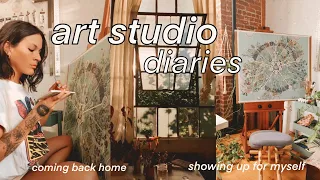 Summer Art Studio Vlog ~ Painting, Digital art and Organizing 🌞🍄🎨