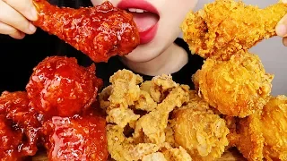 ASMR SPICY CHICKEN & FRIED CHICKEN LEGS, FRIED CHICKEN SKIN MUKBANG KOREAN (NO TALKING)