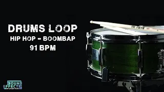 FREE DRUMS LOOP - Hip Hop / Boom Bap - 91 BPM 🥁