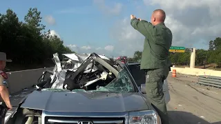 080823 CHILD CRITICAL AFTER TRUCK RACK GOES THROUGH CAR CRITICALLY INJURING CHILD