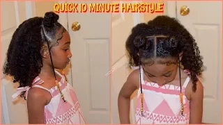 Quick/Easy 10 Minute Kids/ Girls Natural Hairstyles| BACK TO SCHOOL Protective Braid Hairstyle