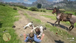 RDR2 - What happened when Arthur get tried to pickup Goat from a Stranger Horse