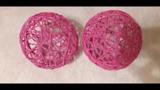 DIY. Шар из ниток. Christmas balls of yarn.