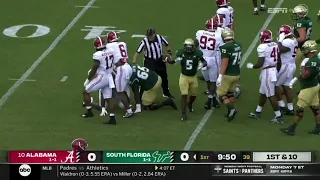 USF RB loudly trucks Alabama defender 😨