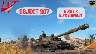 WOT - OBJECT 907 5 KILLS 8.8K DAMAGE ACE TANKER - World Of Tanks