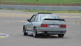 BMW M3 E30 action on track, powerslides and pure sound