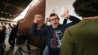 Fans react the moment Auburn beat Kentucky in the NCAA Basketball Elite 8 game.