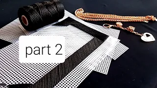 plastic mesh canvas bag / How to cut plastic canvas / making bag tutorial - PART 2- #diy