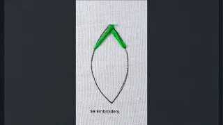 basic stitch tutorial !! easy hand embroidery fishbone leaf stitch leaf stitch for beginners #shorts