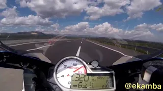 bmw s1000rr 320+ km/h topspeed run....