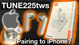 PAIRING the JBL TUNE225tws wireless earbuds to an Apple iPhone (How to)