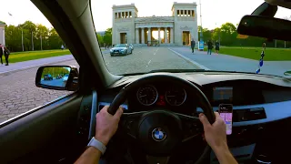 4K POV Munich King's Square to Maximilianstraße - BMW E60 530i