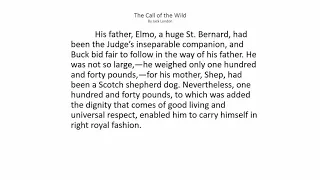 The Call of the Wild Chapter 1