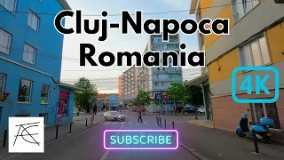 Cluj-Napoca, Platinia, Strada Clinicilor, Piata Unirii, Turnul Pompierilor. Cluj 4K, Romania.