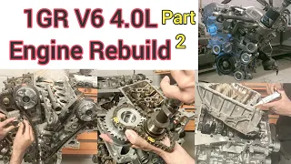 1GR-FE V6 4.0L Engine Rebuild || Timing Chain Replacement And Marks Setting Of Toyota Land Cruiser