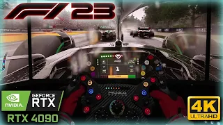 🔵 Trio Bajo La Lluvia de Monza 🌧️  | F1 23 | FOV Triple Monitors | RTX 4090 | 13900K | 4K