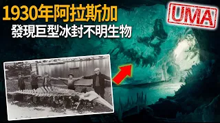 1930年阿拉斯加冰川島，發現身長13公尺不明巨型冰封生物，全身佈滿皮毛如同巨大爬蟲生物。