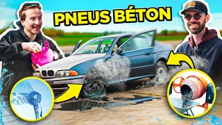 Rouler avec des pneus en béton / eau / hélium  : ÇA FAIT QUOI ?